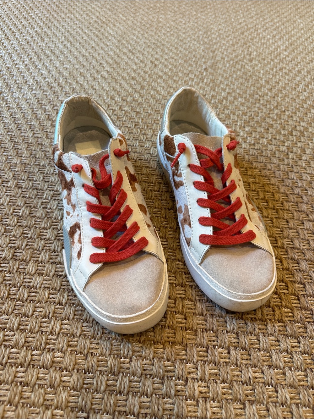 Dolce Vita Animal-Print Sneakers with Red Laces